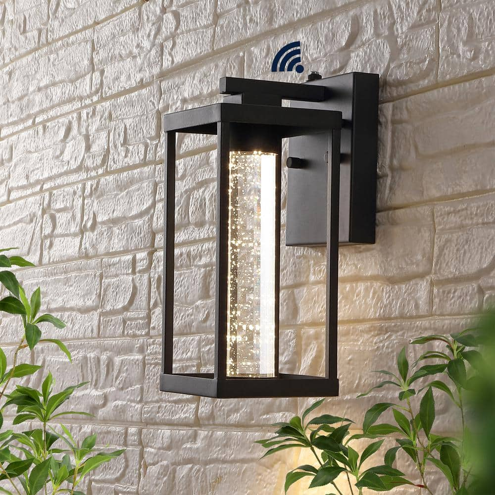 JONATHAN Y Juno 4.75 in. Black Hardwired Outdoor Cylinder Sconce Iron ...