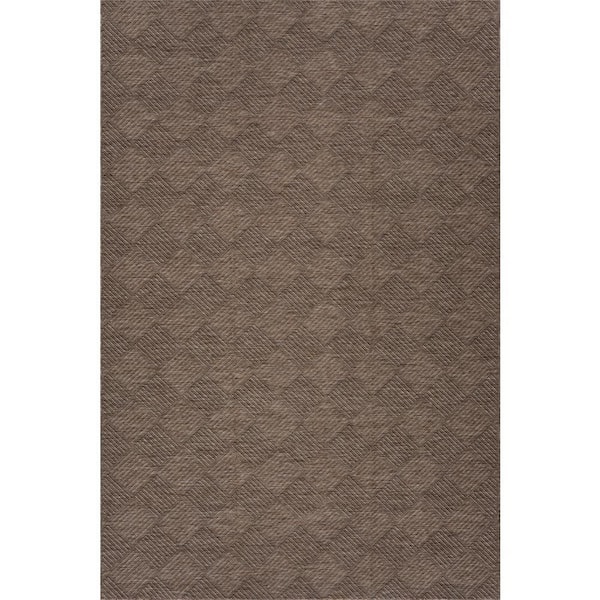 Valenne Diamond Brown 6 ft. x 9 ft. Outdoor Area Rug