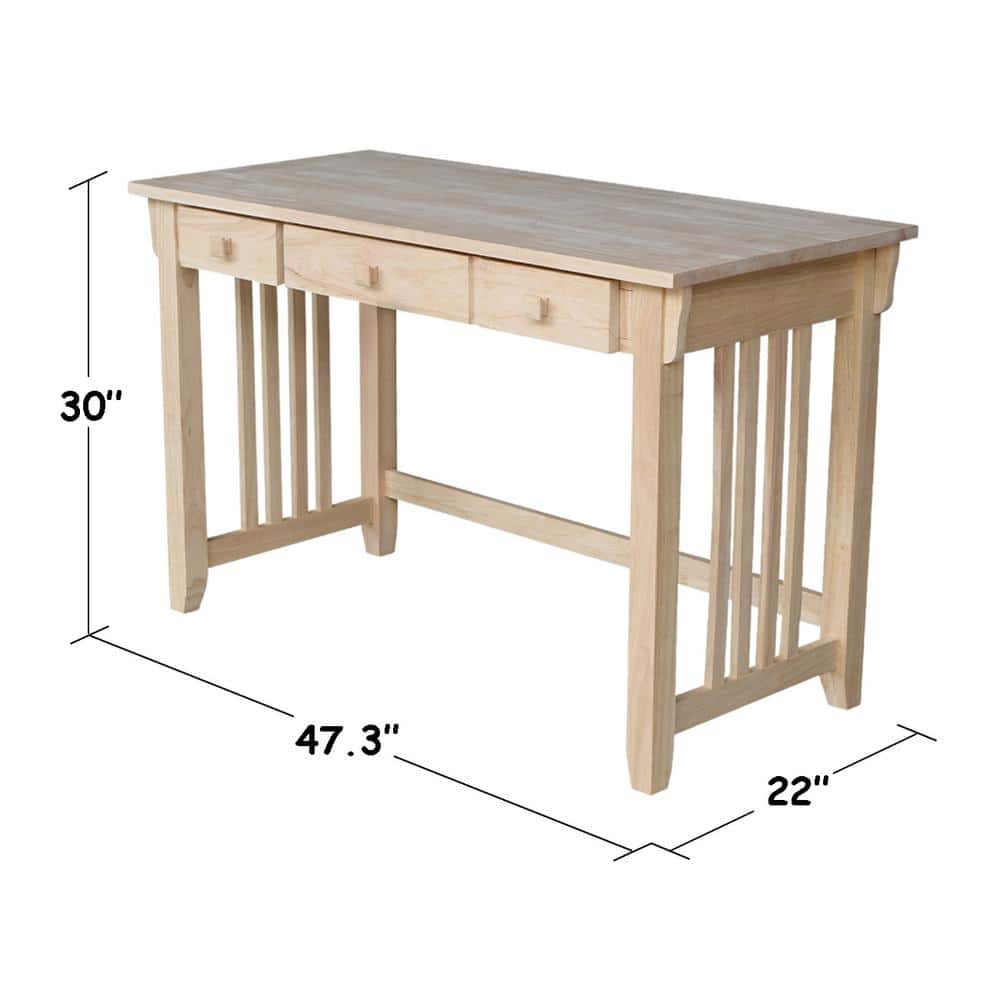 Solid Wood Mission Computer Desk with Drawer and Keyboard Tray