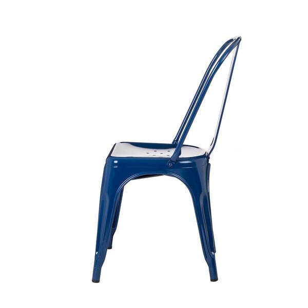 blue metal chair