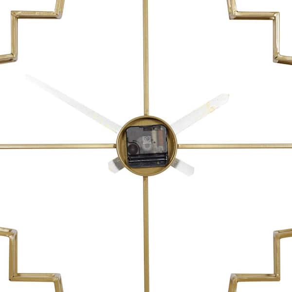 24 in. x 24 in. Gold Metal Open Frame Quatrefoil Wall Clock