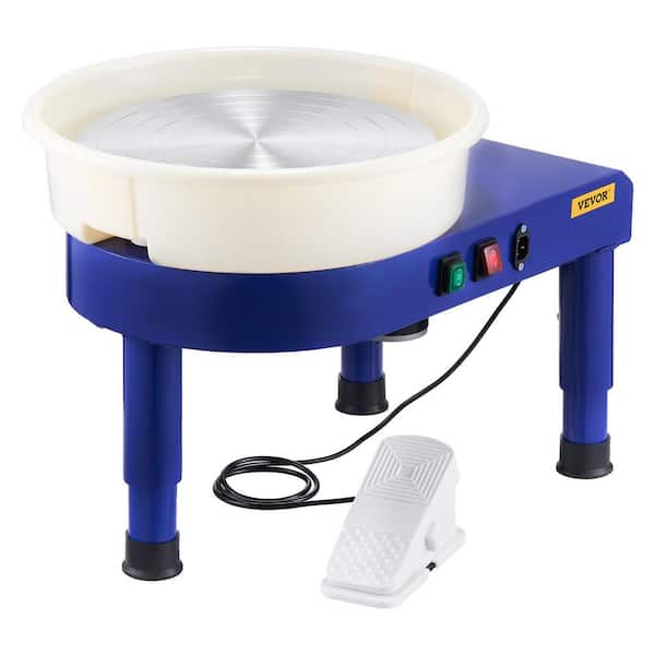 Pottery Wheel, 14 in. Ceramic Forming Machine, 0-300RPM Speed, 0-7.8 in. Lift Table, Electric Clay Machine Foot Pedal