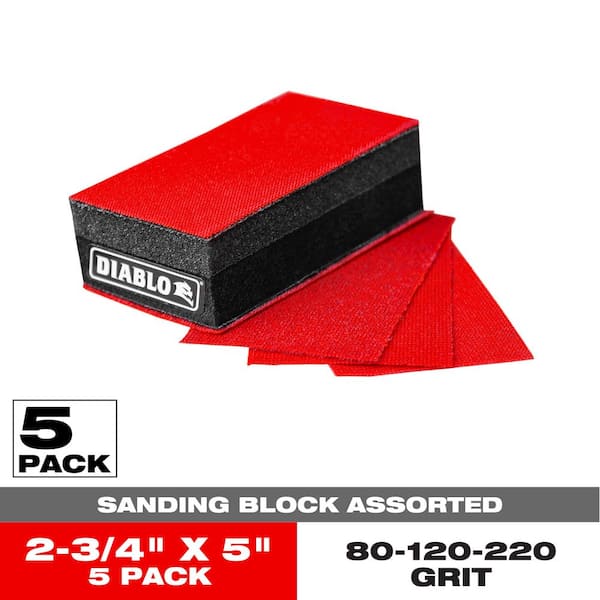 DIABLO 2-3/4 in. x 5 in. Reusable Hand Sanding Block w/ SandNET Sanding Sheets