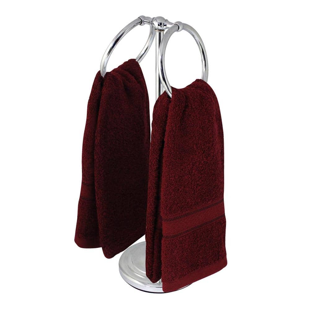 17" Polished Chrome Double Freestanding Hand Towel Ring