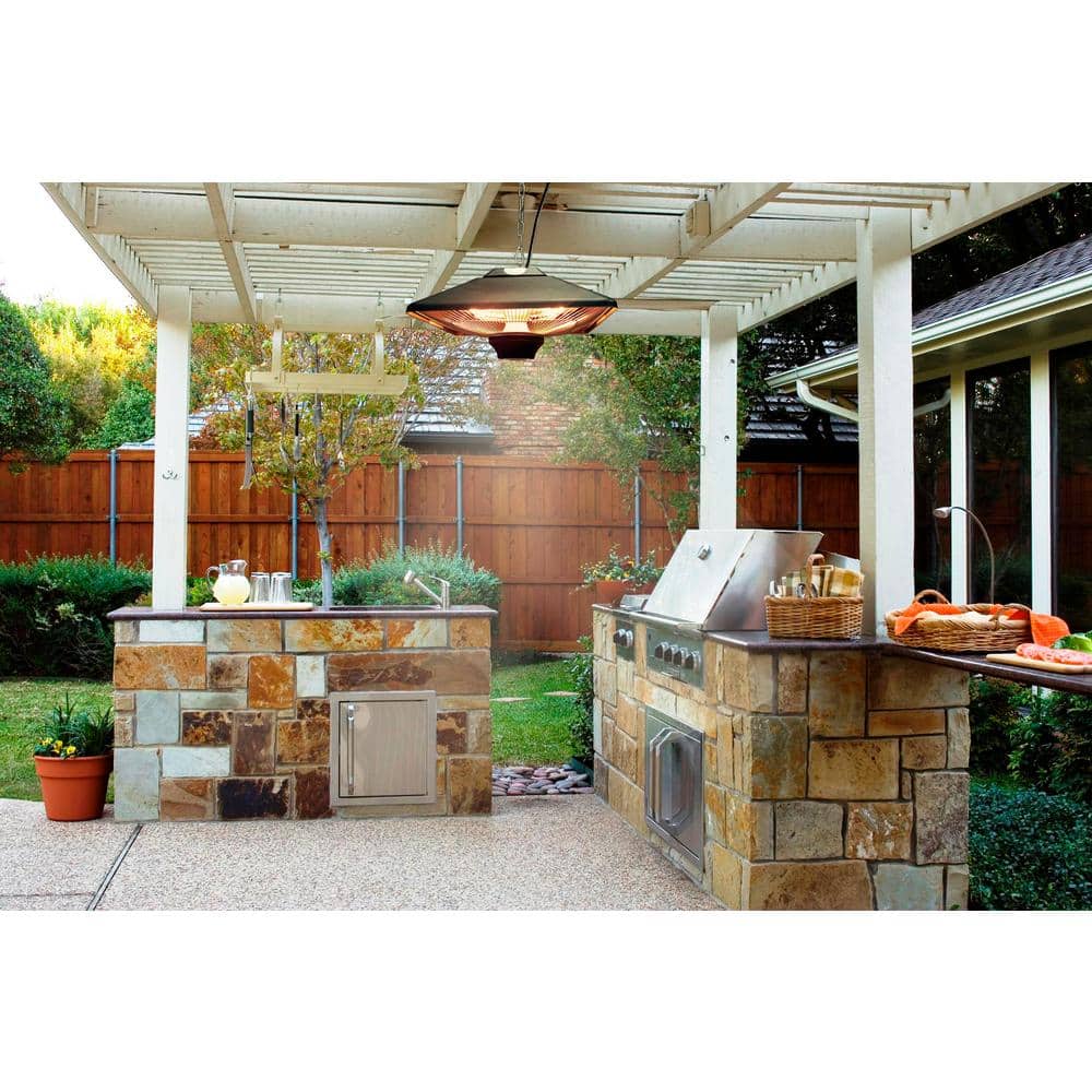 Black Aluminum and Steel Hanging Infrared Electric Heater