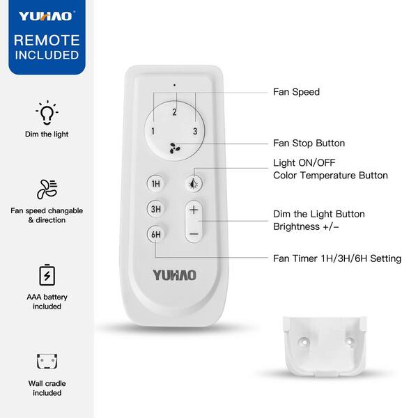 YUHAO 30 in. Indoor Integrated LED White Small Ceiling Fan