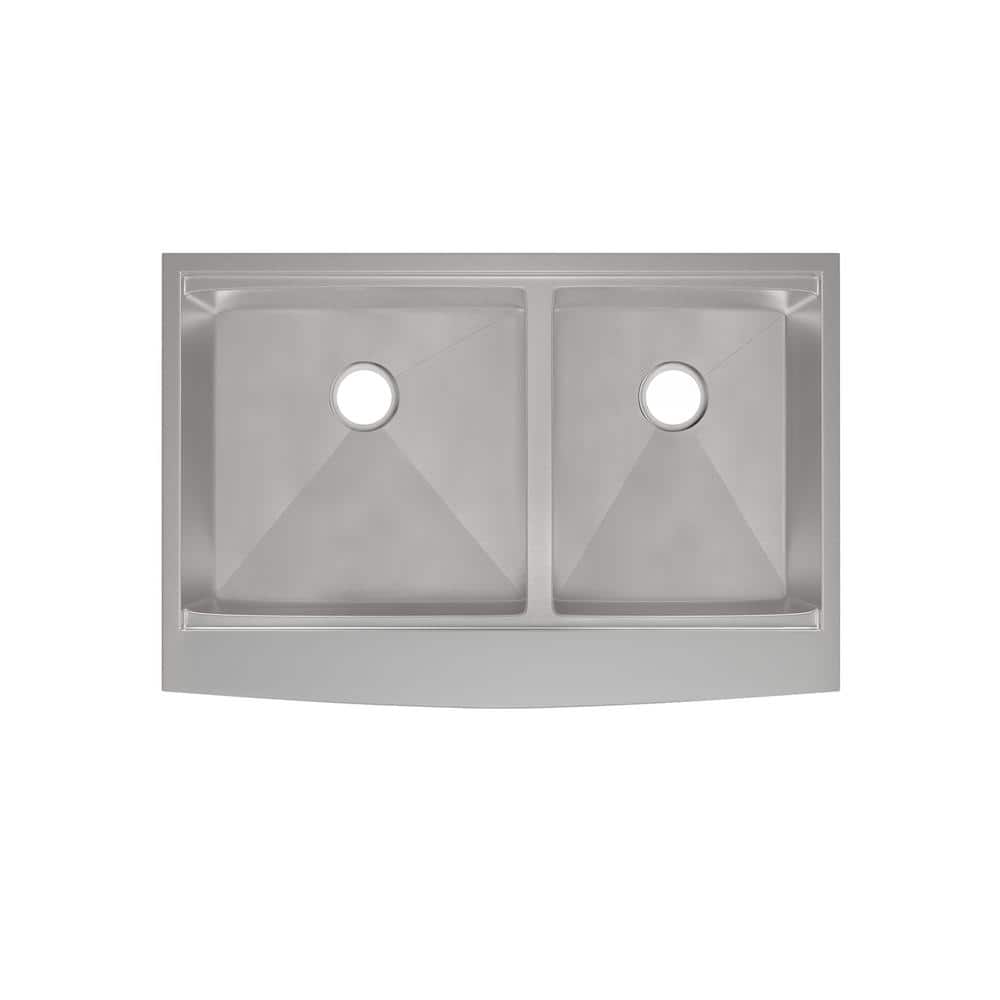Rivage 33'' Stainless Steel Dual Basin Apron Kitchen Sink