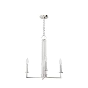 Bearden 4-Light Brushed Nickel Candle Chandelier for Dining Room with No Bulbs Included