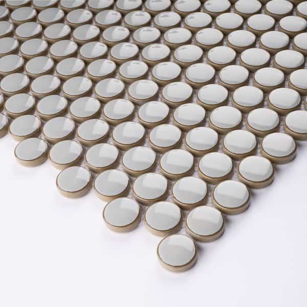 MOLOVO Porcetile Round Gray 12.41 in. x 11.46 in. Penny MOLOVO Porcetile Round Gray 12.41 in. x 11.46 in. Penny