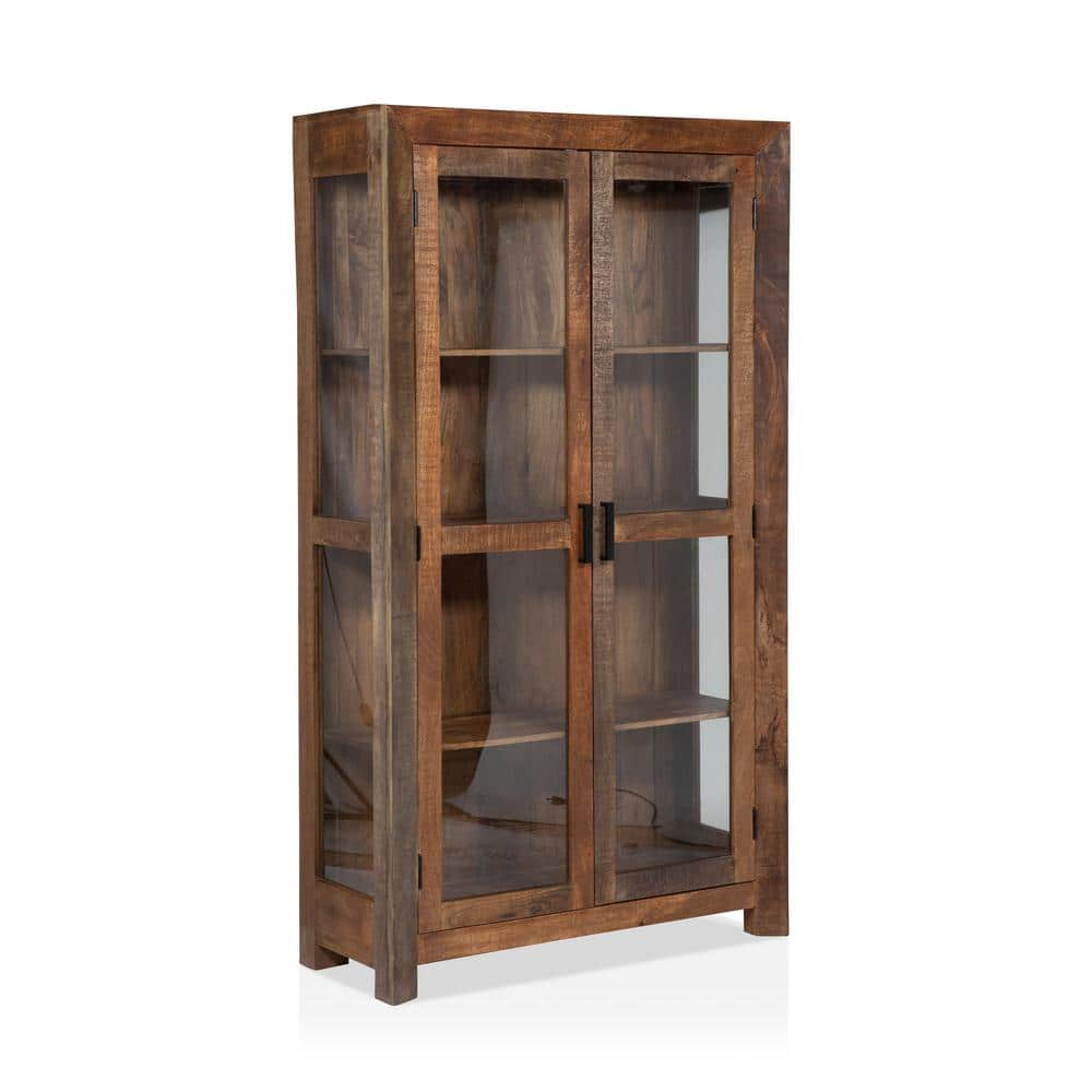 Furniture of America Dagan 78.74 in. H Natural Rustic Mango Wood 4