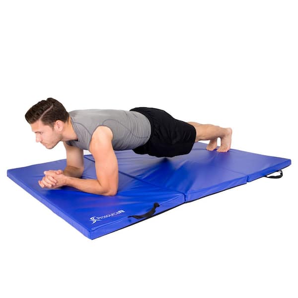 ProSource Bi-Fold Folding Thick Exercise Mat 182cm x 60cm (6'x2') with  Carrying Handles for MMA, Gymnastics, Stretching, Core Workouts, Blue,  Exercise Mats -  Canada