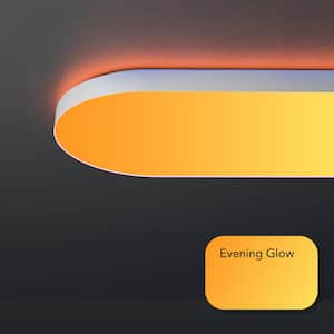 26 in. Oval Capsule Smart White Multi-Color WiFi Selectable LED Flush Mount Ceiling Light Works Alexa/Hey Google/HomeKit