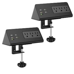 7-Outlet Edge Mount Power Strip Surge Protector with USB-C Ports & 3 AC Outlets