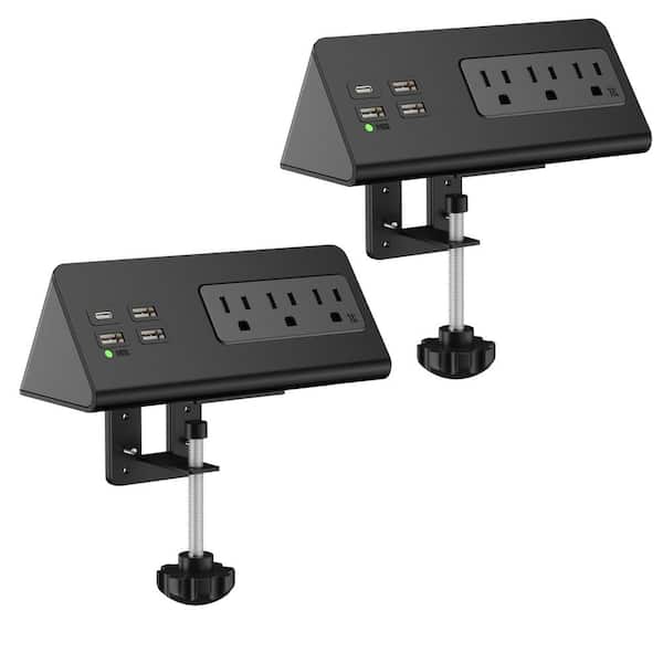 Yichuhaoxi 7-Outlet Edge Mount Power Strip Surge Protector with USB-C Ports & 3 AC Outlets