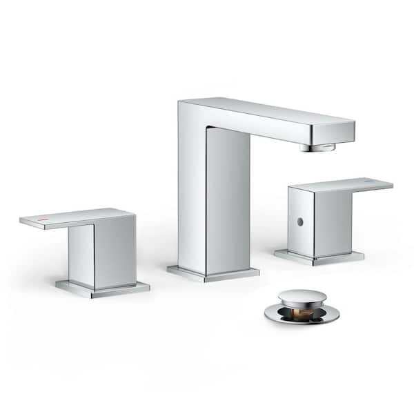 Forious pro 8 in. Widespread Double Handle Bathroom Faucet in Brushed Chrome