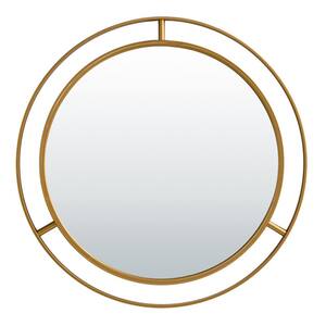 28.00 in. D Oversized Glam Gold Metal Round Mirror