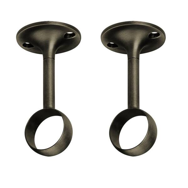 Umbra 1 In Metal Ceiling Mount Brackets Pewter 2 Pack 244939 480 Metal Ceiling Mount Brackets, Curtain Rod Brackets Home Depot