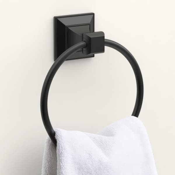 Lorent Wall Mounted Towel Ring in Matte Black