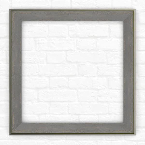 Delta 33 in. x 33 in. (L2) Square Mirror Frame in Weathered Wood