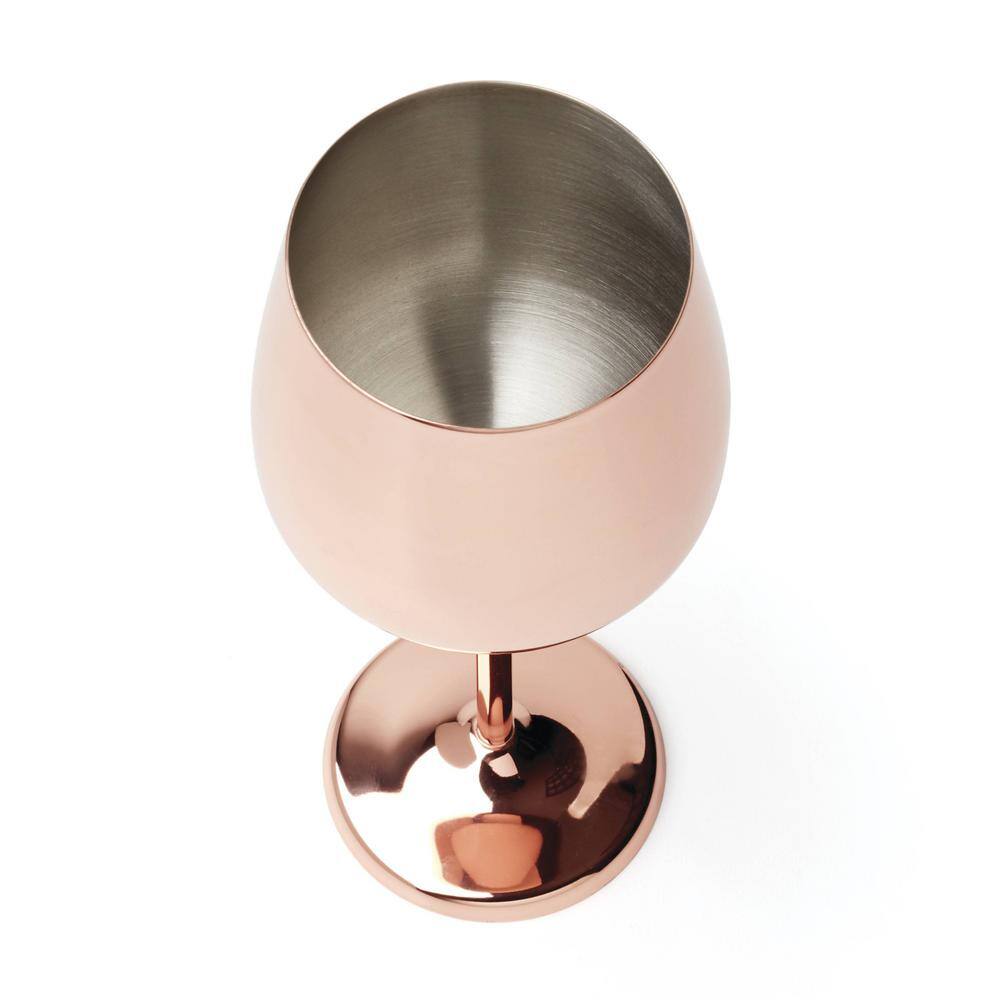 18 oz Copper Stainless Steel Wine Glass Set of 4