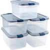Rubbermaid Roughneck 50 Qt/12 Gal Stackable Clear Storage Containers w ...