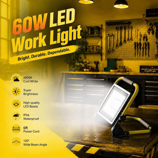 AIKVSXER 7200 Lumen Portable LED Work Light IP66 with 180