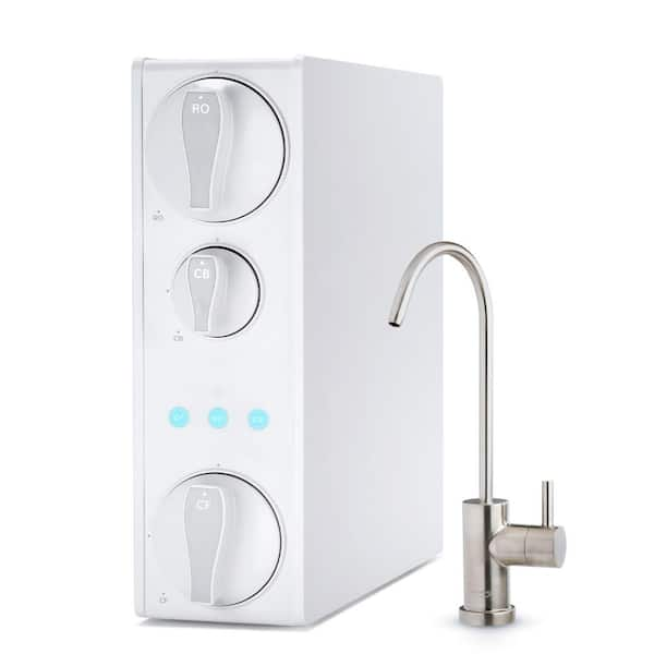 ISPRING NSF-Certified 500 GPD Tankless Reverse Osmosis System, Reduces PFAS, Chloramine, Lead, Fluoride, Brushed Nickel Faucet