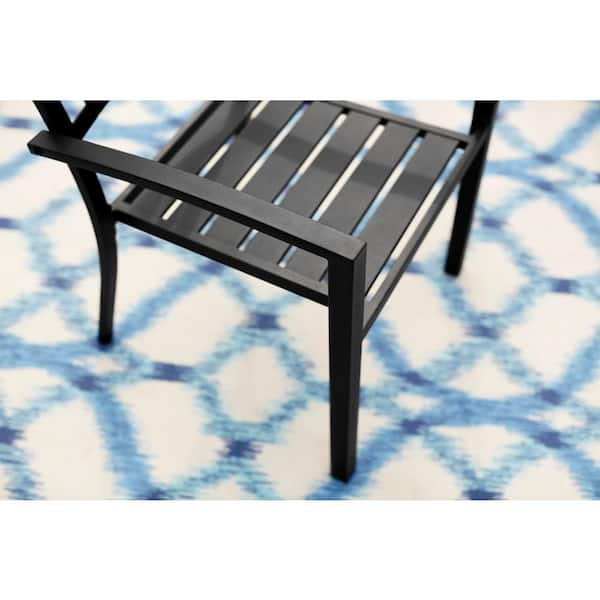 stylewell stacking metal slat chair