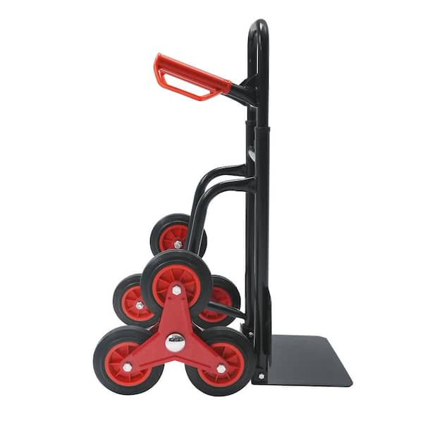 5 cu. ft. Steel Folding Stair Climbing Hand Truck with Handle, Dolly for Moving Heavy Loads on Stairs, Flat Surfaces