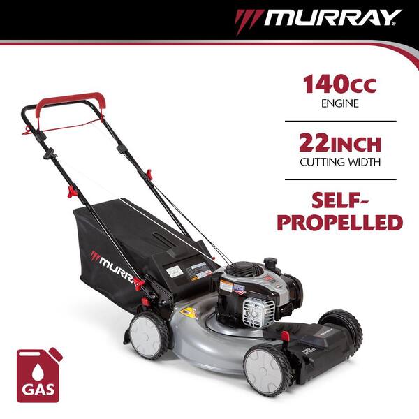 Murray MNA153003 22 in. 140 CC Briggs Stratton Walk Behind Gas Self Propelled Lawn Mower with Front Wheel Drive and Bagger