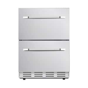 5.1 cu.ft 24 in. Built-in Undercounter Double Drawer Refrigerator in Stainless Steel