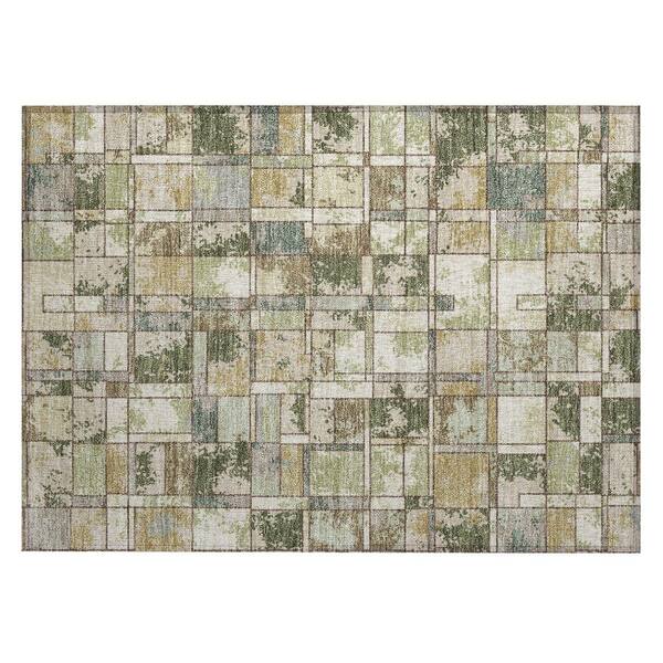 Chantille Machine Washable Indoor/Outdoor Abstract ACN2442 Olive 2 ft. x 3 ft. Accent Rug