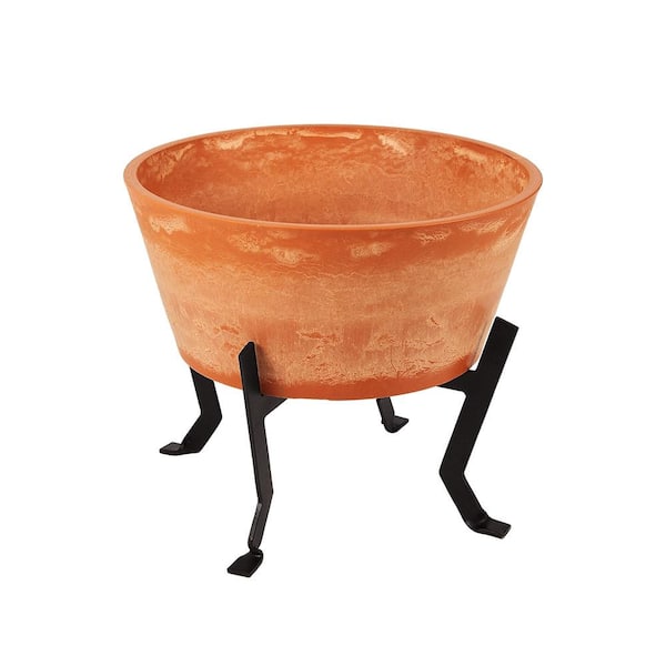 ACHLA DESIGNS 14.75 in. Tall Terra Cotta Small Indoor Outdoor Denise Stone Planter I