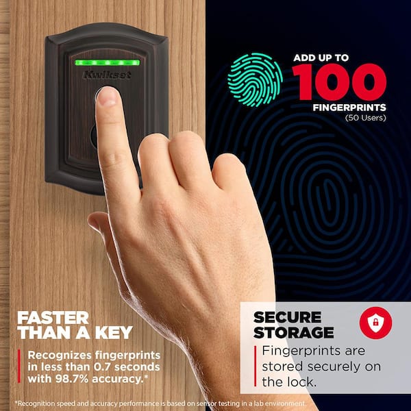 HALO Touch Venetian Bronze Traditional Fingerprint WiFi Electronic Smart Lock Deadbolt Featuring SmartKey Security