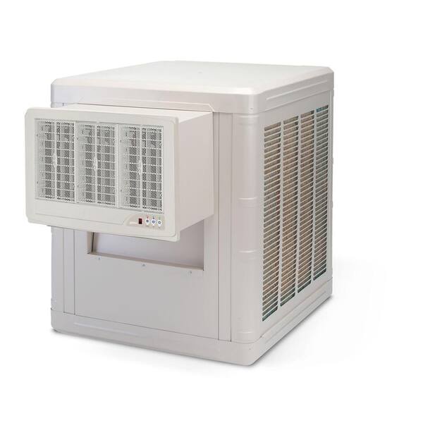 Frigiking 5000 CFM 2-Speed Front Discharge Window Evaporative Cooler for 1600 sq. ft. (with Motor and Remote Control)
