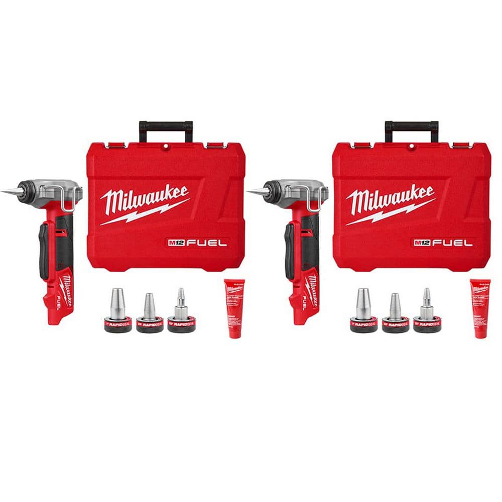 Milwaukee M12 FUEL 1/2 in. in. Pro PEX Expansion Tool Kit with RAPID  SEAL ProPEX Expander Heads (2-Tool) 2532-20-2532-20 The Home Depot