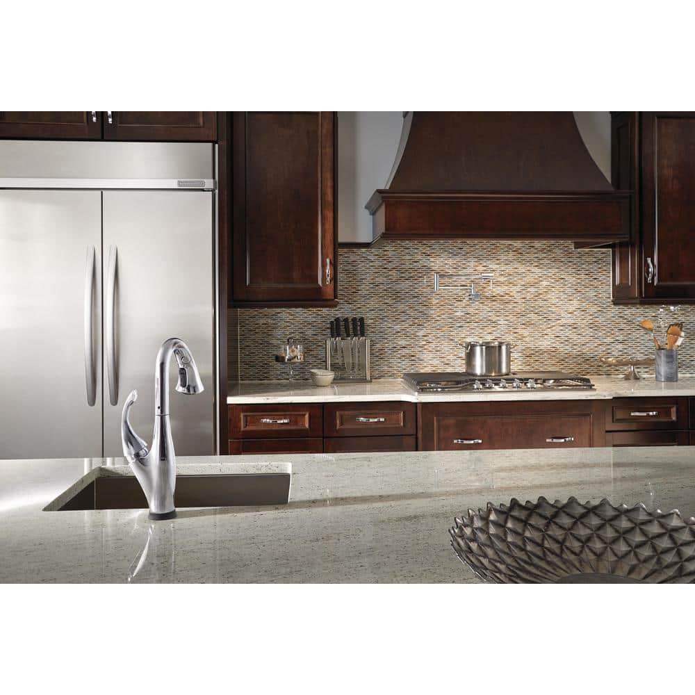Modern Wall-Mounted Brass Pot Filler Faucet in Chrome