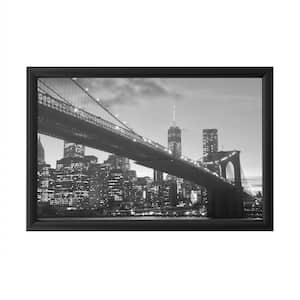 "Brooklyn Bridge 5" by CATeyes Framed with LED Light Landscape Wall Art 16 in. x 24 in.