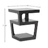 Baxton Studio Clara Black Glass Top End Table 28862 5099 HD