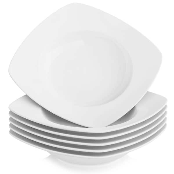 MALACASA Julia 6 fl.oz White Porcelain Pasta Bowl (Set of 6)