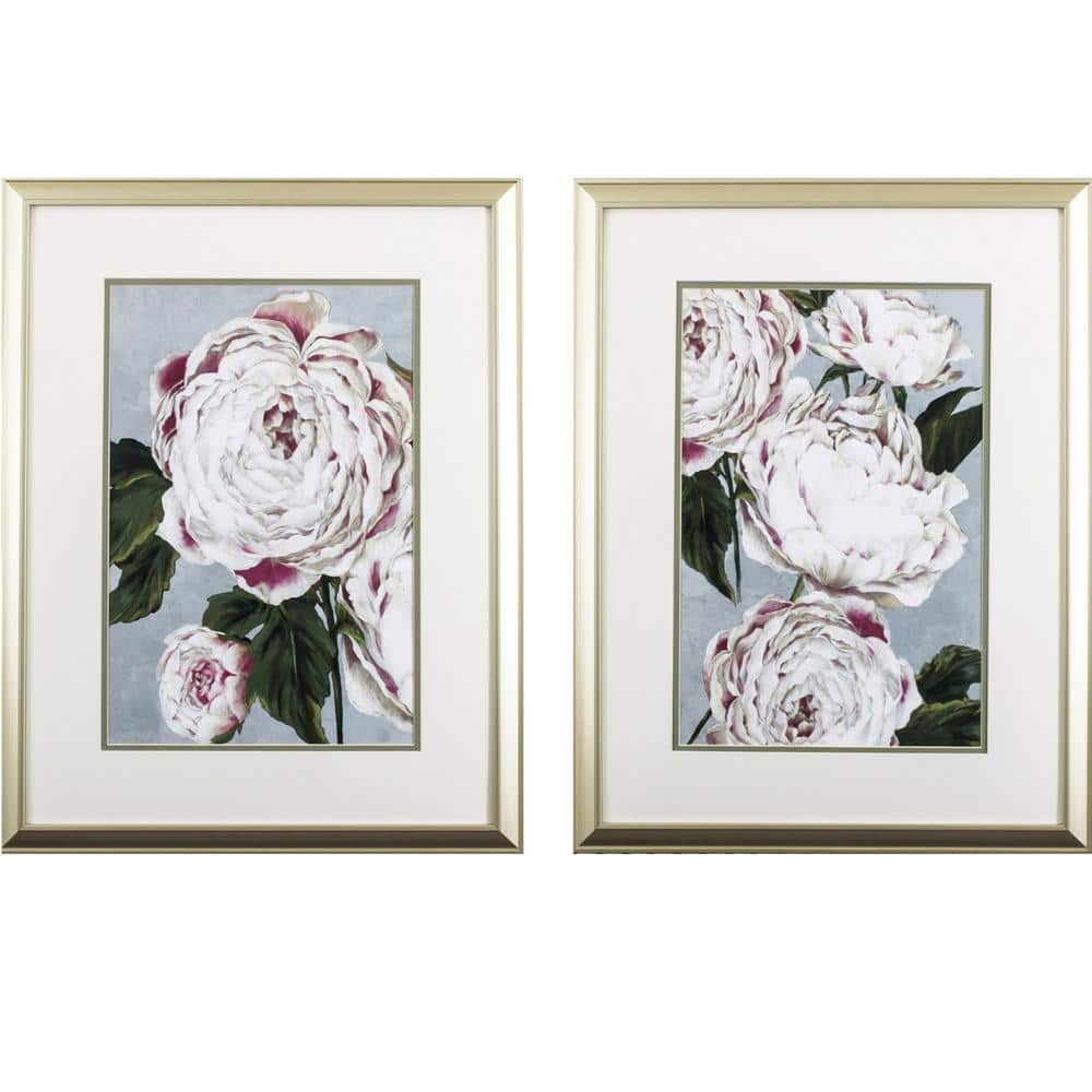 white peony wall art