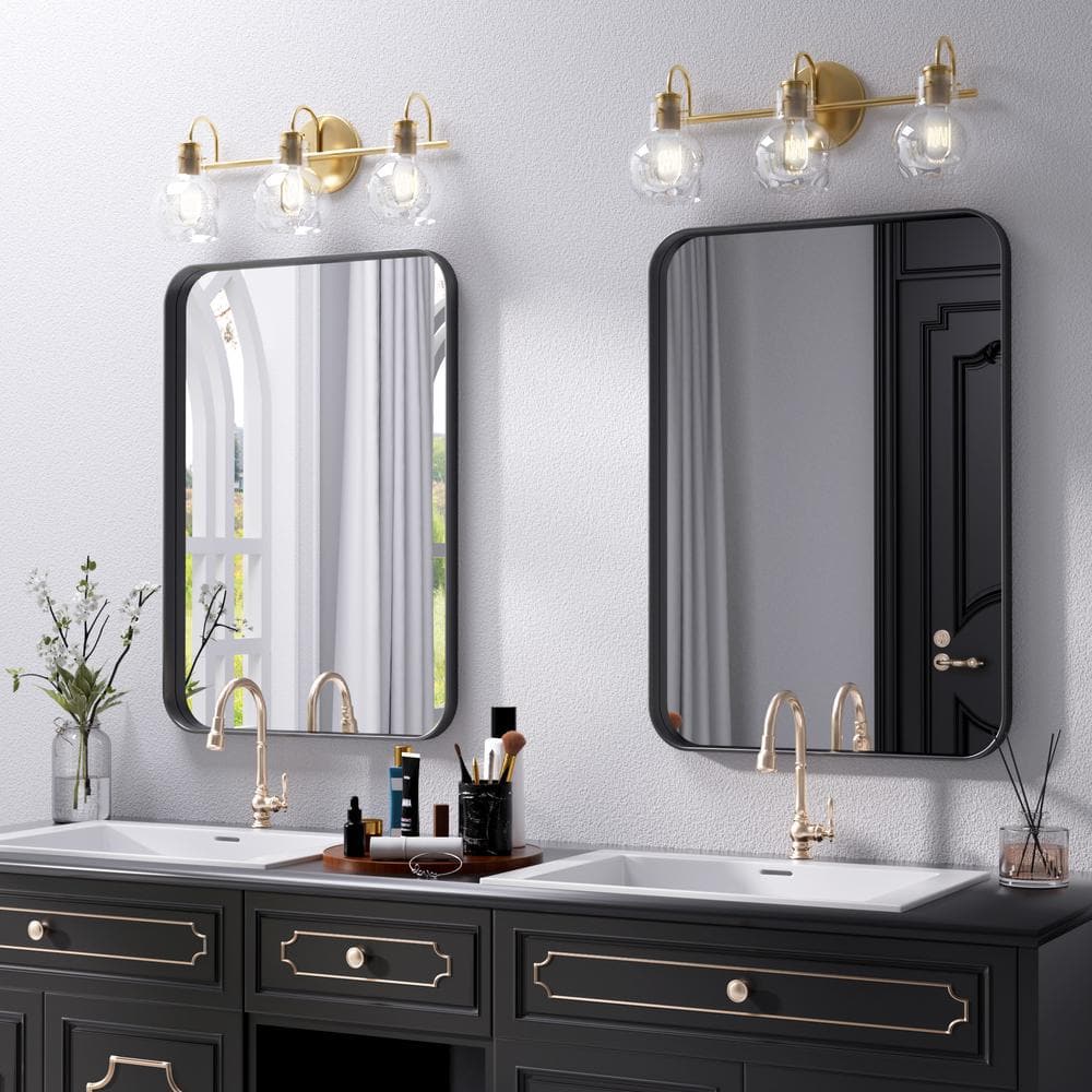 Modern Silver Rectangular Wall Mirror with Metal Frame