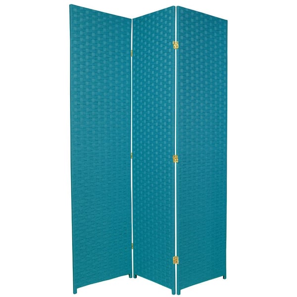 Oriental Furniture 6 ft. Turquoise 3-Panel Room Divider