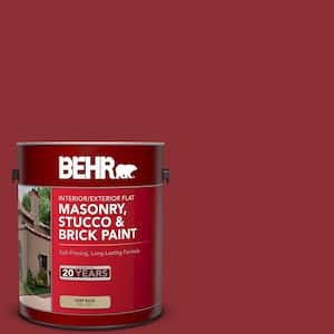 1 gal. #BXC-27 Carriage Red Flat Interior/Exterior Masonry, Stucco and Brick Paint