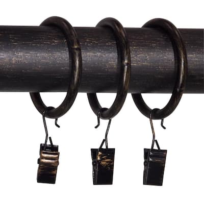 Classic Home Antique Bronze Wood Curtain Rings (Set of 7) 8729-22 - The  Home Depot