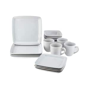 16-Piece Casual White Stoneware Dinnerware Set (Service for 4)