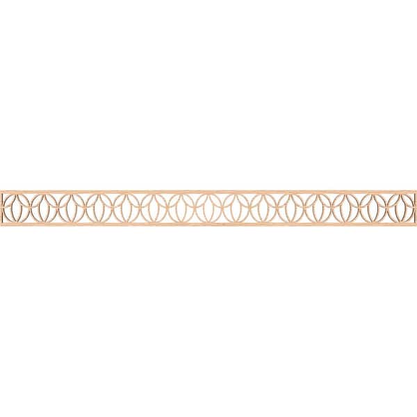 Ekena Millwork Shoshoni Fretwork 0.25 in. D x 46.375 in. W x 4 in. L Red Oak Wood Panel Moulding