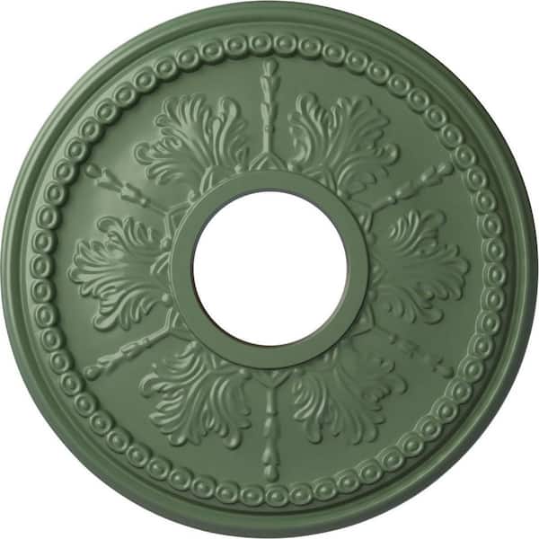 Ekena Millwork 1-1/4" x 13-7/8" x 13-7/8" Polyurethane Tirana Ceiling, Hand-Painted Athenian Green