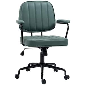 Green Microfiber Cloth Home Office Chair, Computer Desk Chair with Swivel Wheels, Adjustable Height, and Tilt Function