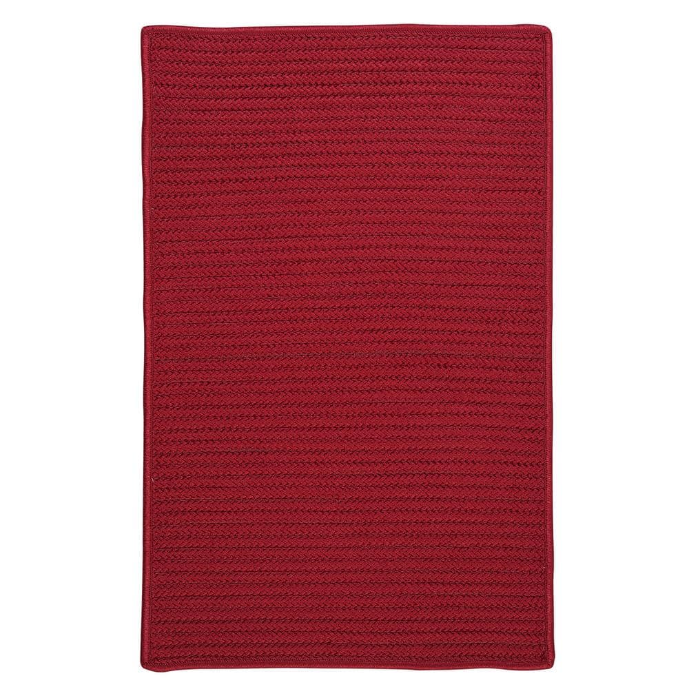 Sangria Red Braided Synthetic Outdoor Rug 2'x3'